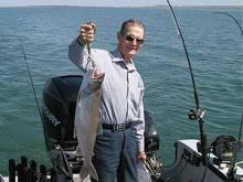 Verne Harris of Tucson, AZ with a 9 pound lake trout.