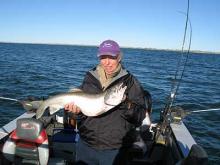 Connie Roskam of Roberts, MT with a 10 pound lake trout.