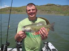 Steve Marsich of Billings, MT with a 2 pound smallmouth bass.
