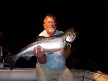 Arnold Dood of Bozeman, MT with a 20 pound Chinook salmon.
