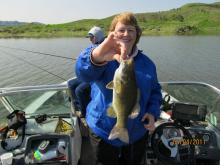 Carla Peterson of Moorcroft, WY with a 1 pound smallmouth bass.