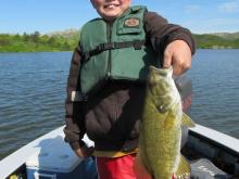 Tanner Giess of Huntley with a 2.5 pound smallmouth bass.