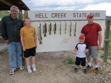 Dan Neil, Tanner and J. C. Geiss of Huntley, MT with days catch.