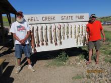 Louis Jolliff sr of Roundup, MT and Louis Jolliff jr of Billings, MT with their days catch.