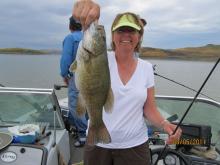 Ingrid Childress of Helena, MT with a 2 pound smallmouth bass.
