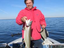 Vuko Voyich of Livingston, MT with a five pound lake trout.