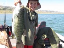 Timmy Quick of Bozeman, MT with a 4.5 pound smallmouth bass.