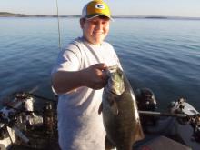 Caden Colombik of Miles City, MT with a 3.75 pound smallmouth bass.