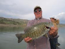 Tom Childress with a 18, 3.75 pound smallmouth bass.