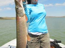 Ellie Anderson of Rockwell, IA with a 36 northern pike.