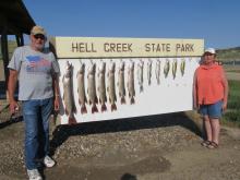 Jerry Dusatko and Irene Trogden of Miles City, MT with their days catch.