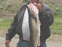 Ed Sutherlin of Stevensville,MT with a 7.5 # walleye.