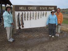 Darlene Cason, Nora McCarthy and Ingnd Childress with their afternoon catch.