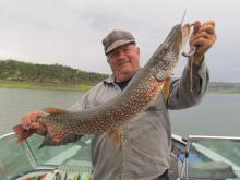 Clarance Kostenko with a 10 pound northern pike.