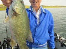 Larry Hancock with a 3pound smallmouth bass.