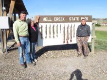 Mike, Virginia and Dan Bricco with thei first days catch.