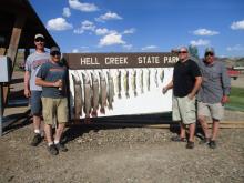Craig Jensen, Tom Prill, Tony Meyer, and Kelly Wilson with their days catch.
