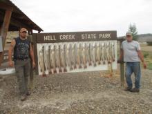 Nick Kresser and Bruce Kellogg with their first days catch.