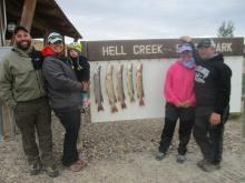 Nick, Ashley and Kohly and Cathy and Jaye R Henderson with their days catch.