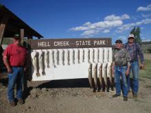 Dennis West, Mike Bricco, and Sterling West with their days catch.